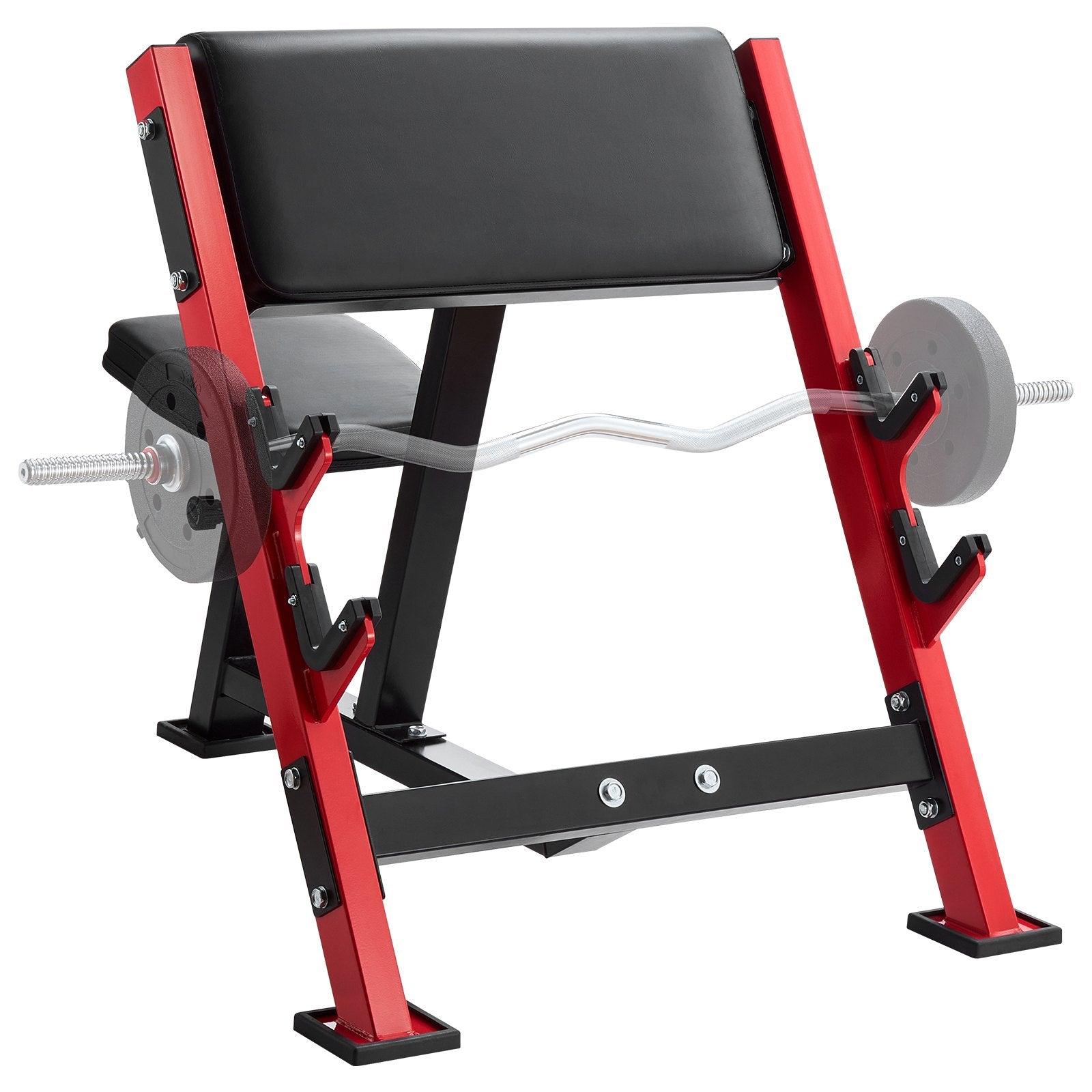 Preacher Curl Bench, Strength Training Benches, Max Load 660 LBS Home Gym Fitness Equipment, Seated Arm Isolated Barbell Dumbbell Bicep Station, Adjustable Weight Bench With Bar Holders